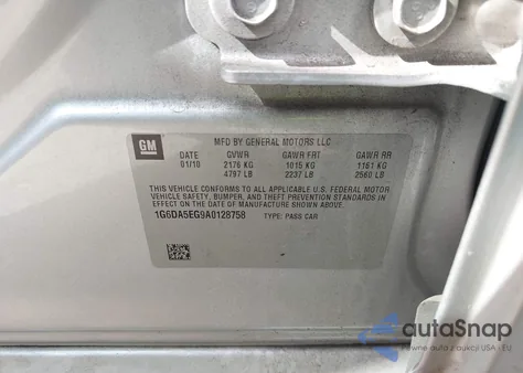 2010 Cadillac Cts Standard z USA, uszkodzony, nr VIN 1G6DA5EG9A0128758